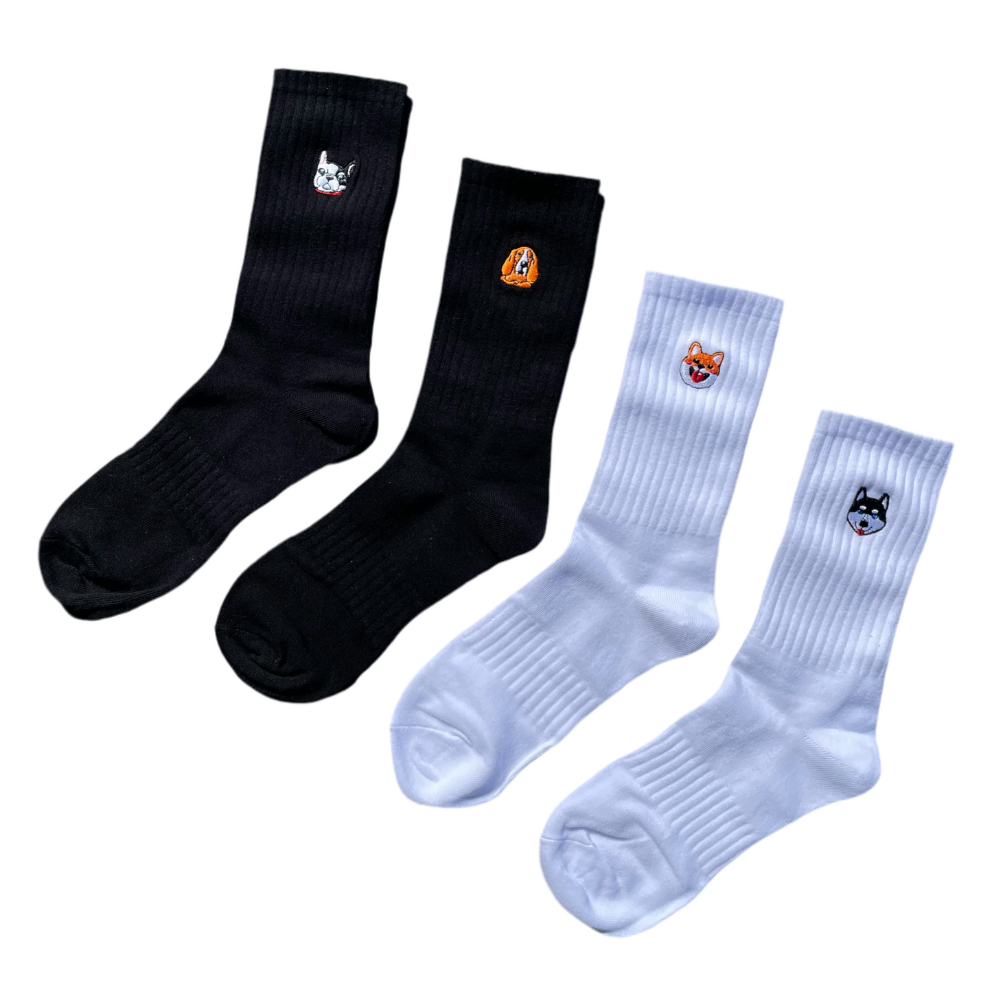 Dogs Crew 4-pack White & Black